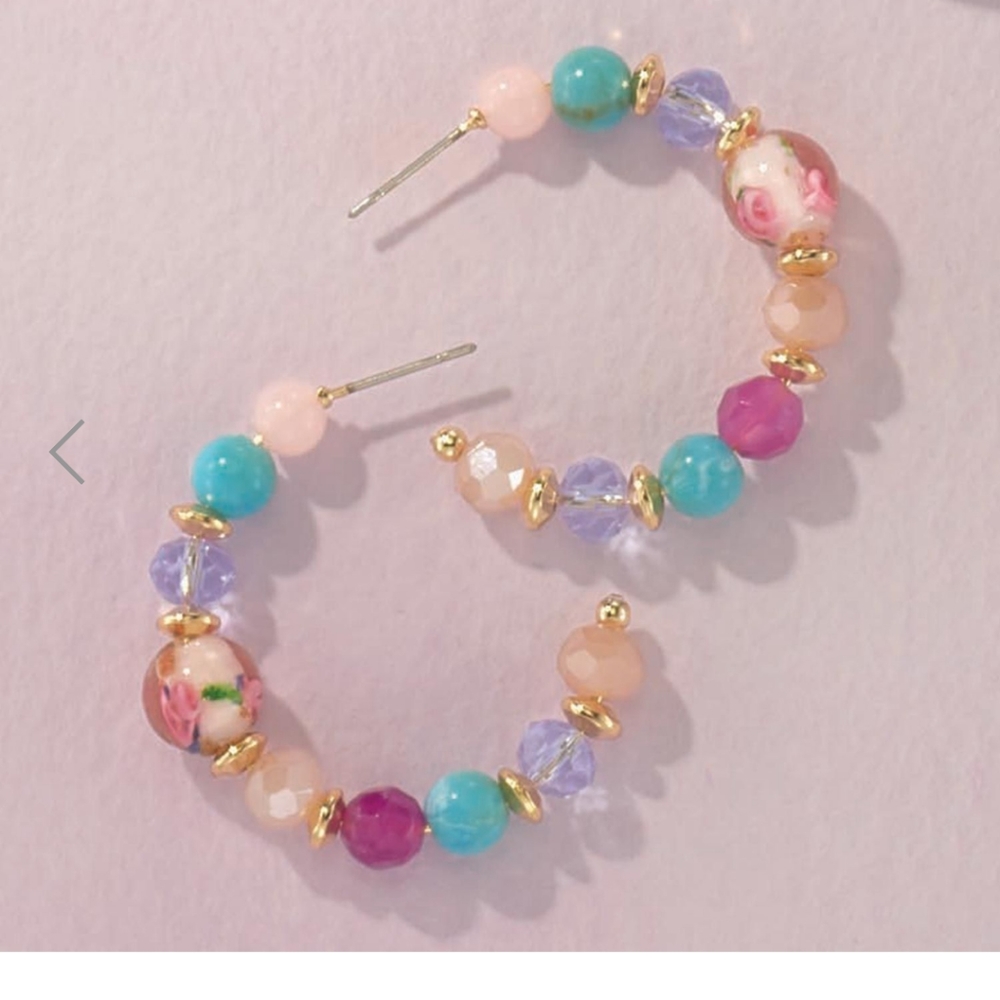 Spring Bouquet 💐 hoop earrings